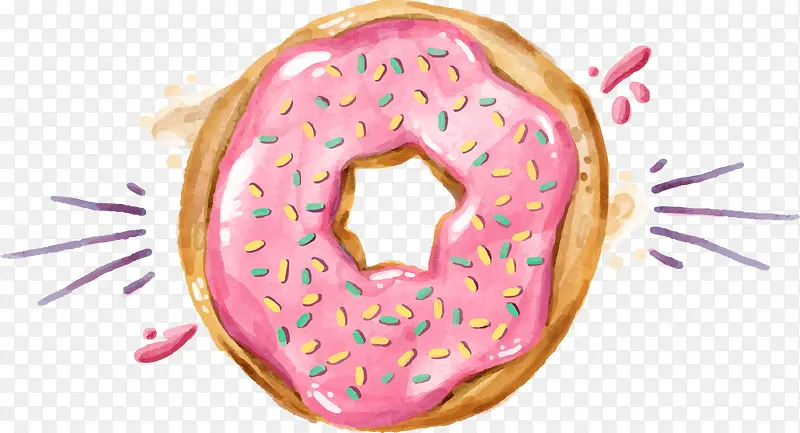 粉色欧式甜甜圈矢量图