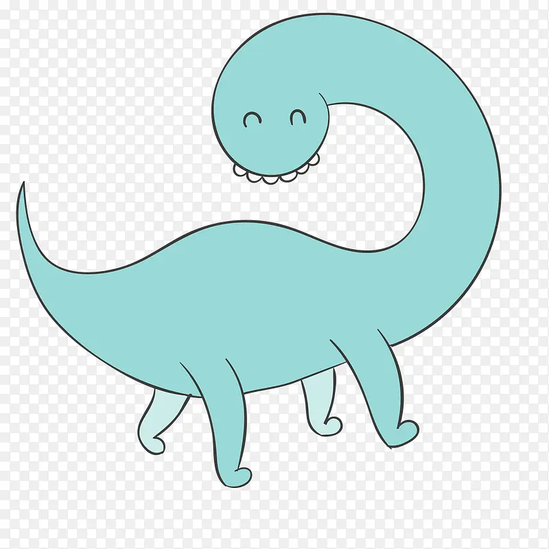 卡通蓝色的恐龙设计