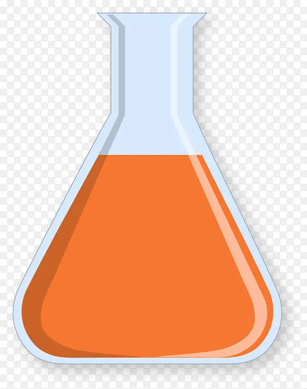橙色扁平风格矢量玻璃瓶