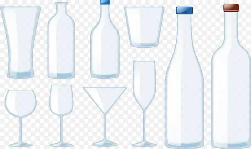 十种各式玻璃杯