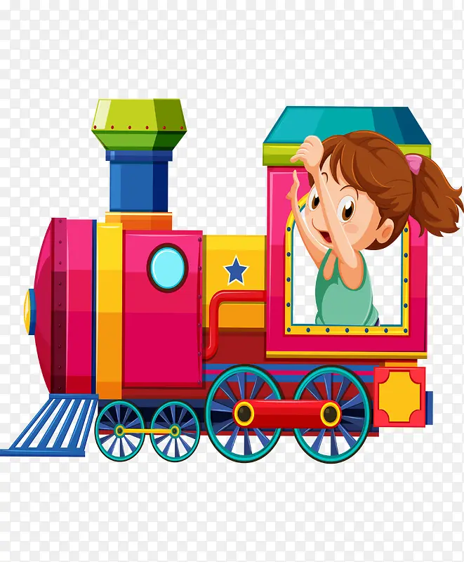 坐在火车上的小女孩