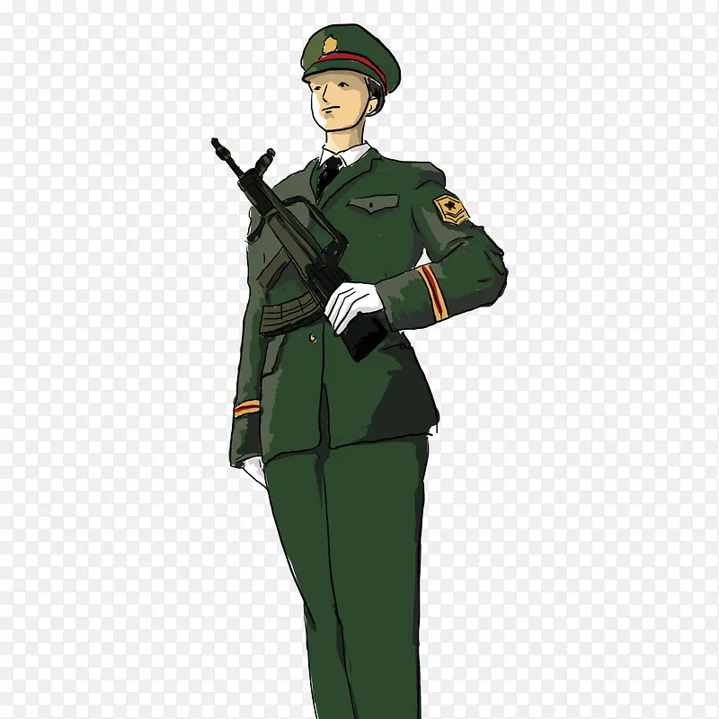 军训教官卡通人物PNG图片素材下载_图片编号7829303-PNG素材网