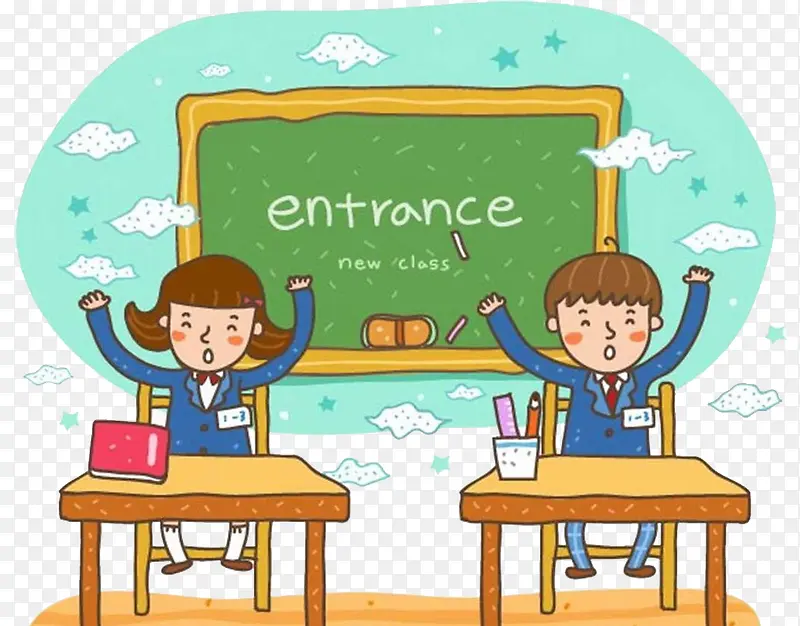 卡通版教室里的学生PNG图片素材下载_图片编号7829315-PNG素材网