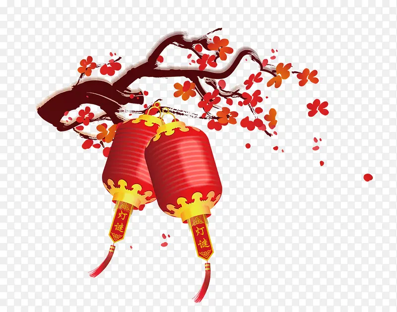 中国风手绘红色灯笼