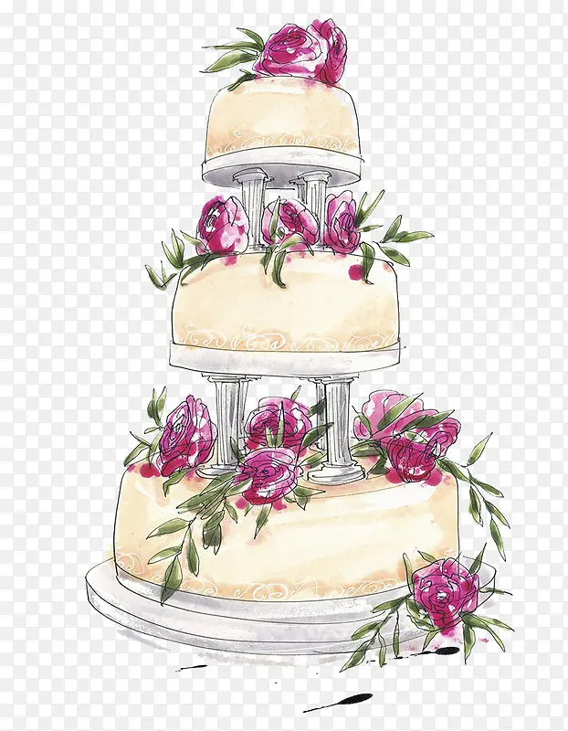 婚礼蛋糕手绘