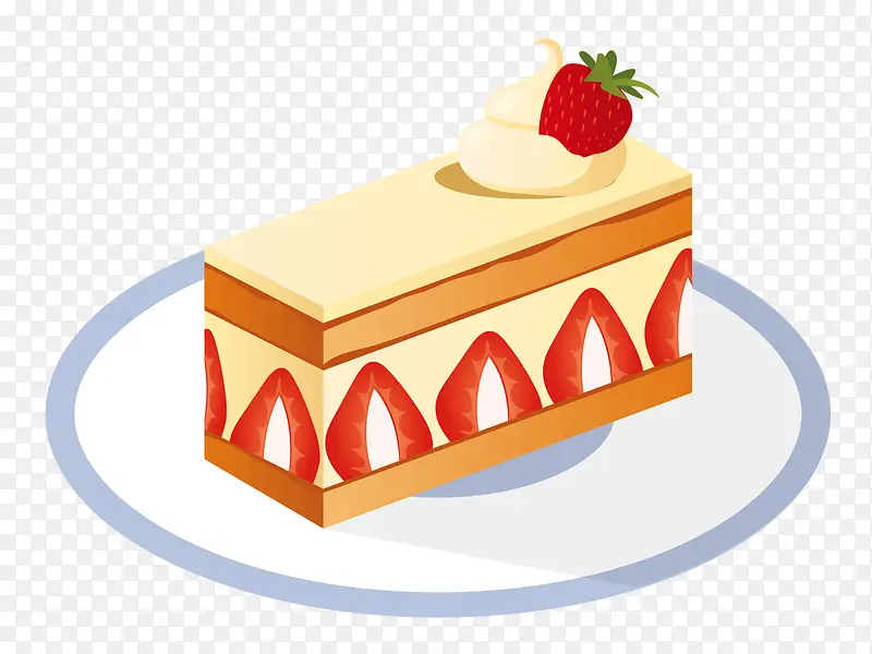 芝士方形水果蛋糕手绘蛋糕草莓手