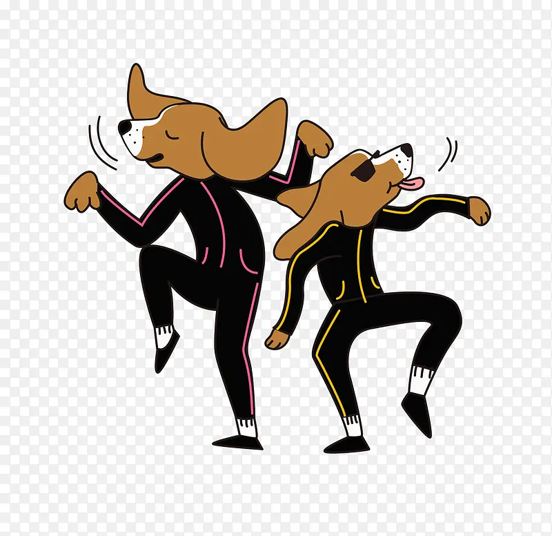 卡通跳舞的小狗免抠图