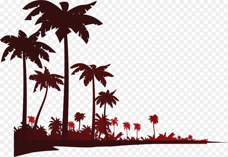 矢量海边椰子树图