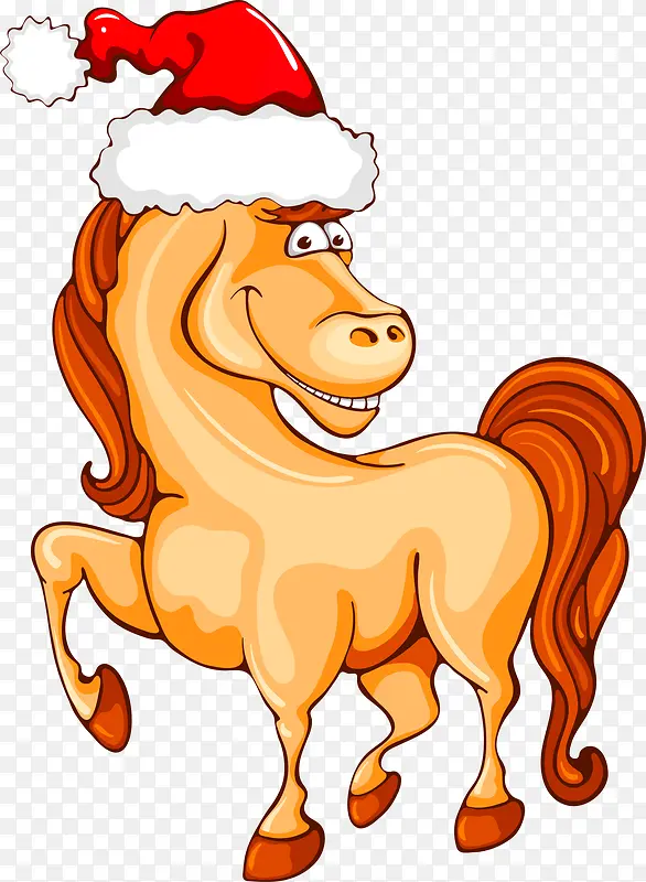 圣诞节可爱黄色小马