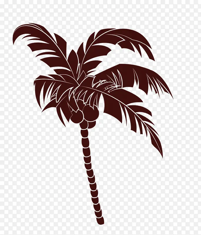 棕色椰子树剪影装饰图案