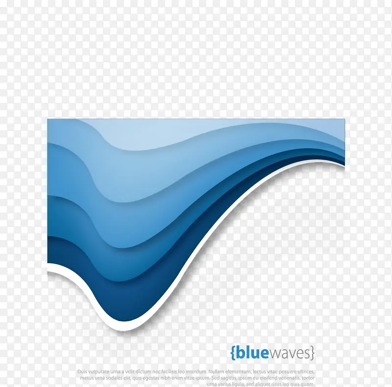 矢量蓝色的波浪图案