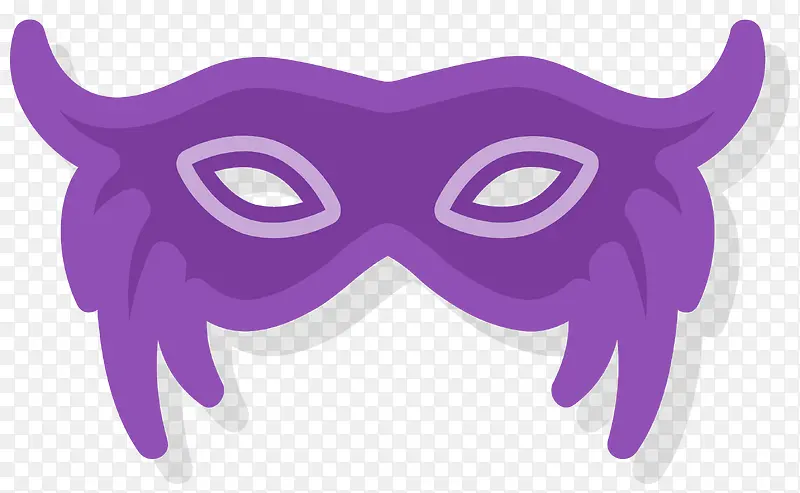 紫色矢量扁平风格面具