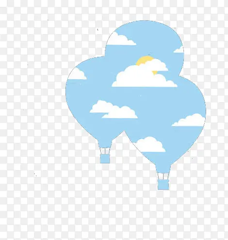 热气球和白云