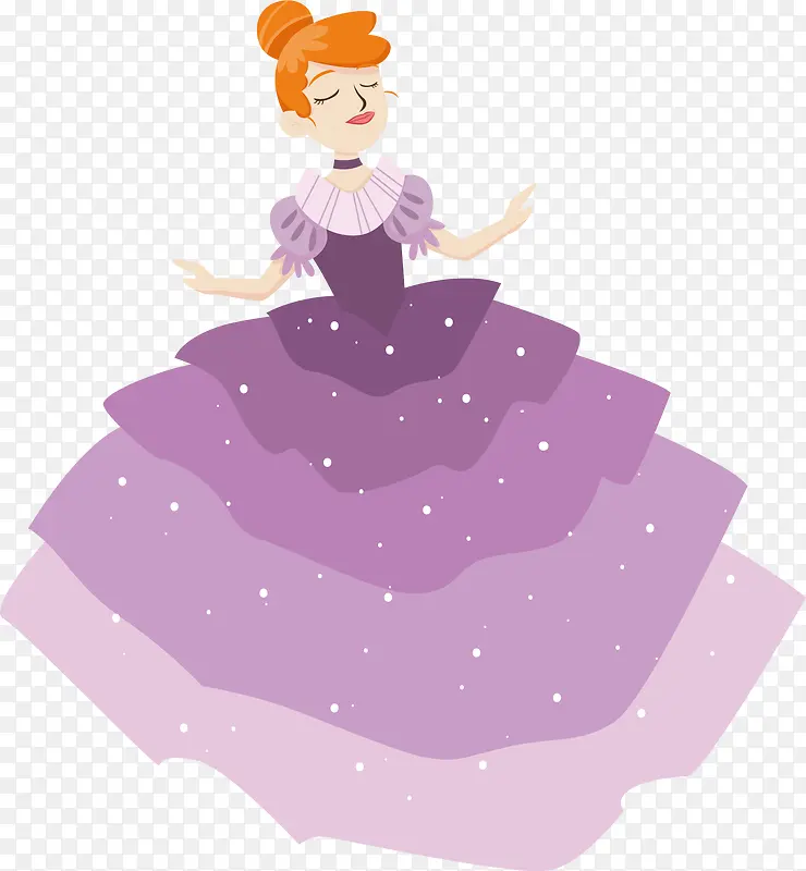 紫色公主连衣裙