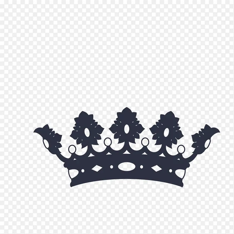 黑色手绘的皇冠剪影