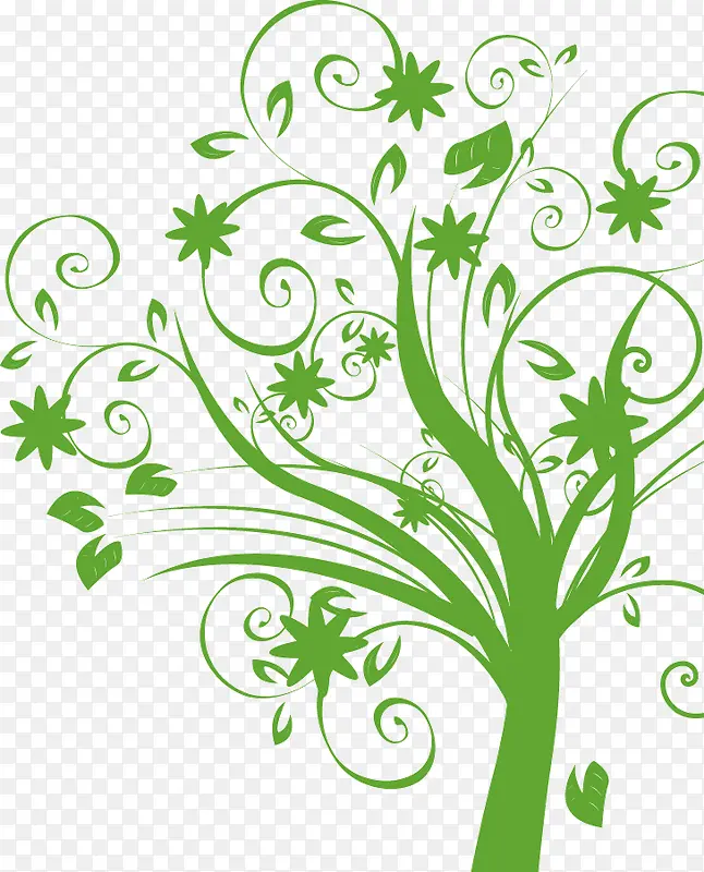 绿色花纹大树