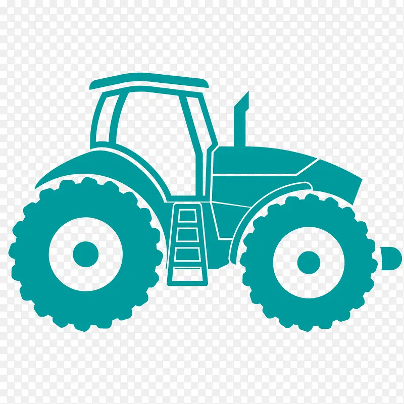 手绘卡通农业机械拖拉机
