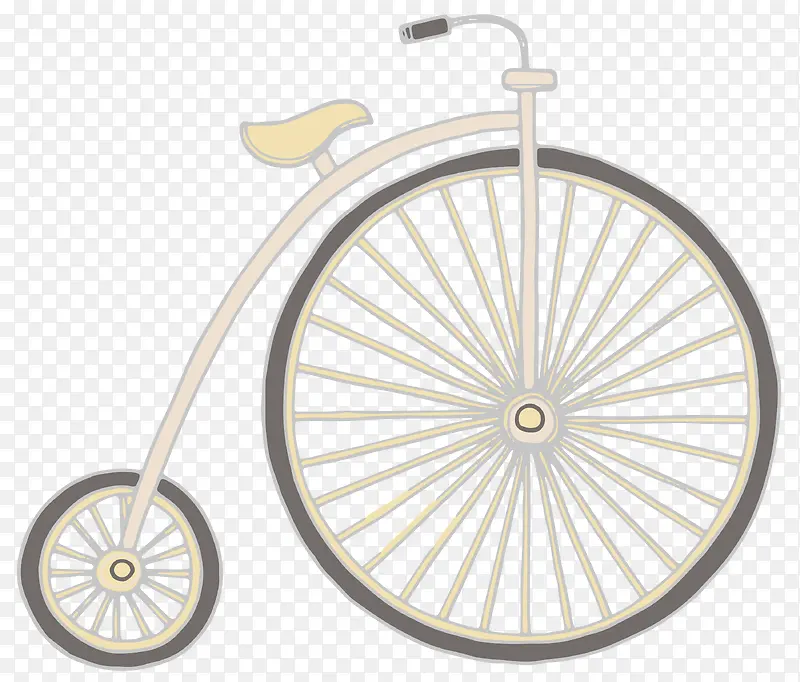 手绘卡通文艺大小轮子自行车