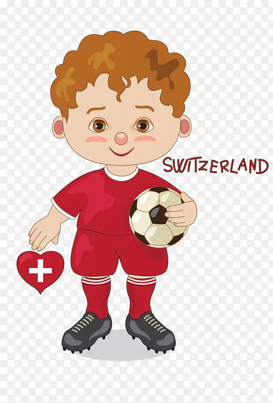 卡通风格世界杯瑞士队