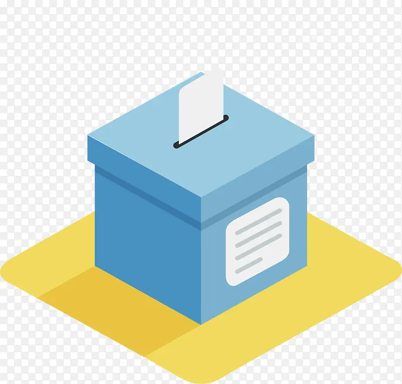 蓝色立体投票箱子
