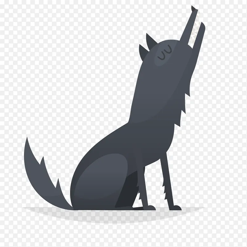 灰色的狼动物设计矢量图