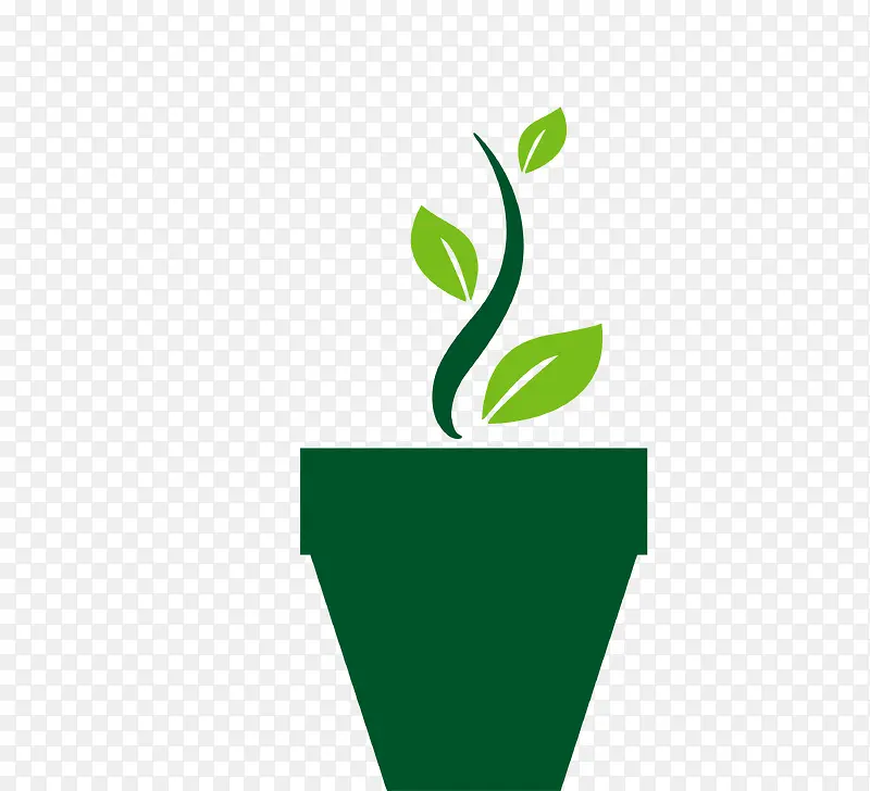 卡通绿色植物简笔画LOGO图标