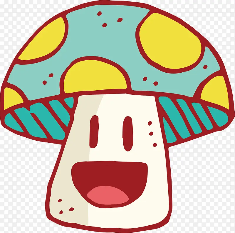 卡通大笑的蘑菇