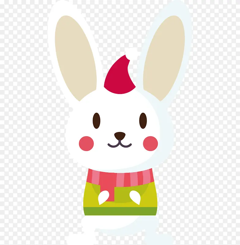 戴圣诞帽的兔子