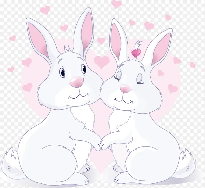卡通情侣兔子爱情素材