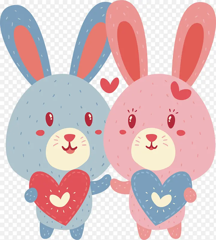 浪漫情人节情侣兔子