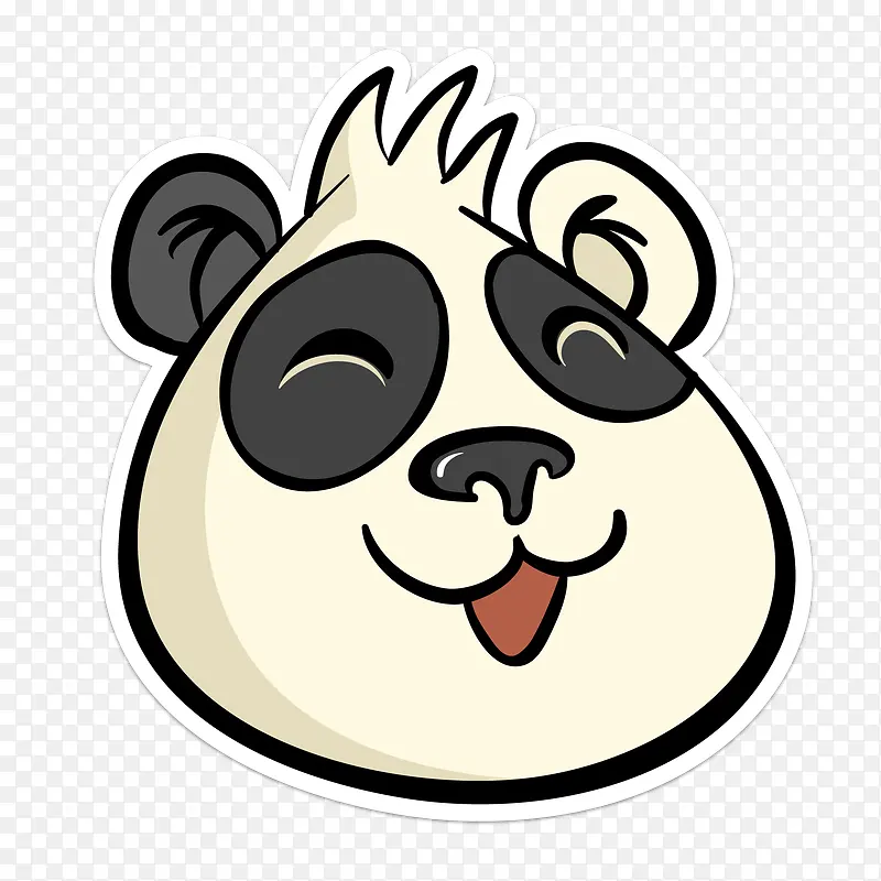 手绘熊猫动物头像设计