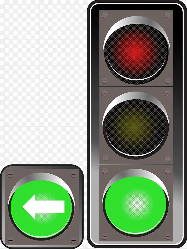 绿色转弯灯矢量图