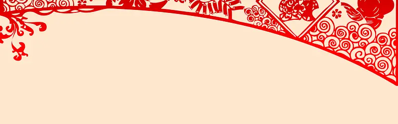 中国红简约大气剪纸文化海报背景