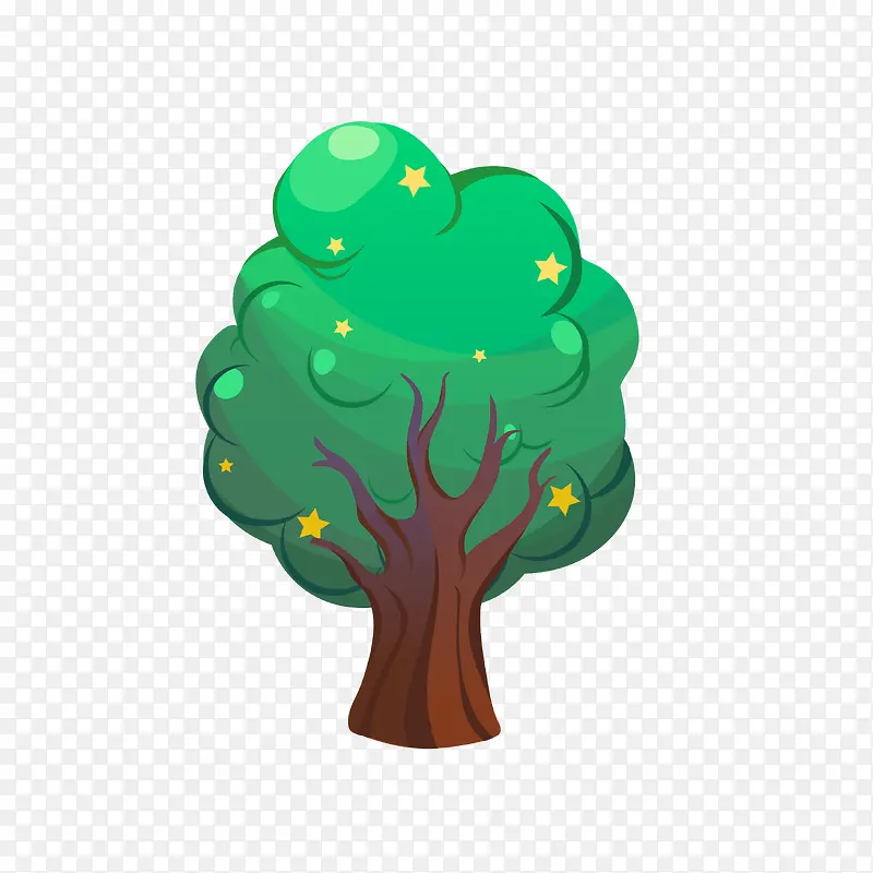 卡通绿色的树木PNG