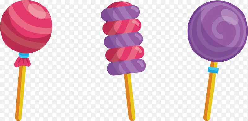 三支粉紫色棒棒糖