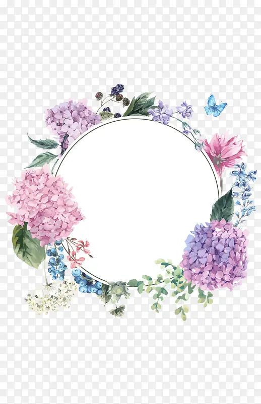 彩色手绘的花朵装饰