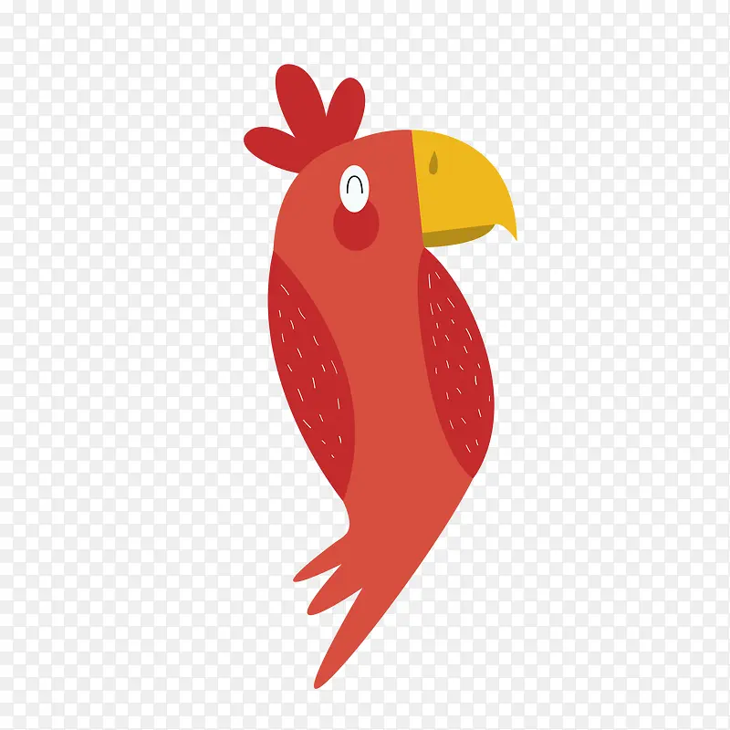 红色简约装饰鹦鹉