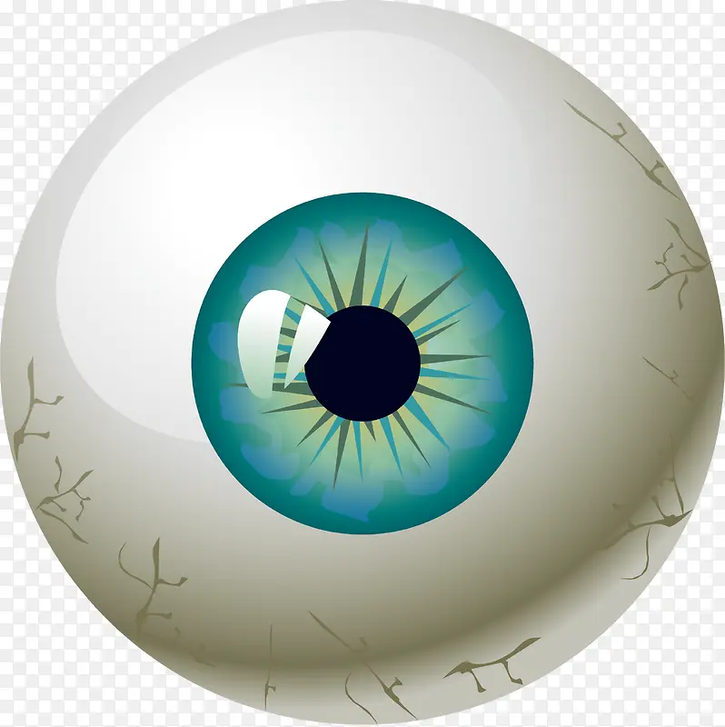 卡通立体眼球灰色眼仁设计元素