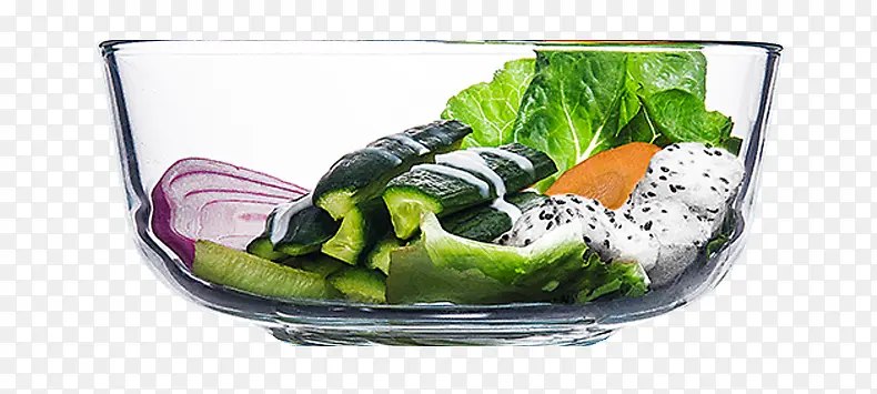 透明碗里的蔬菜