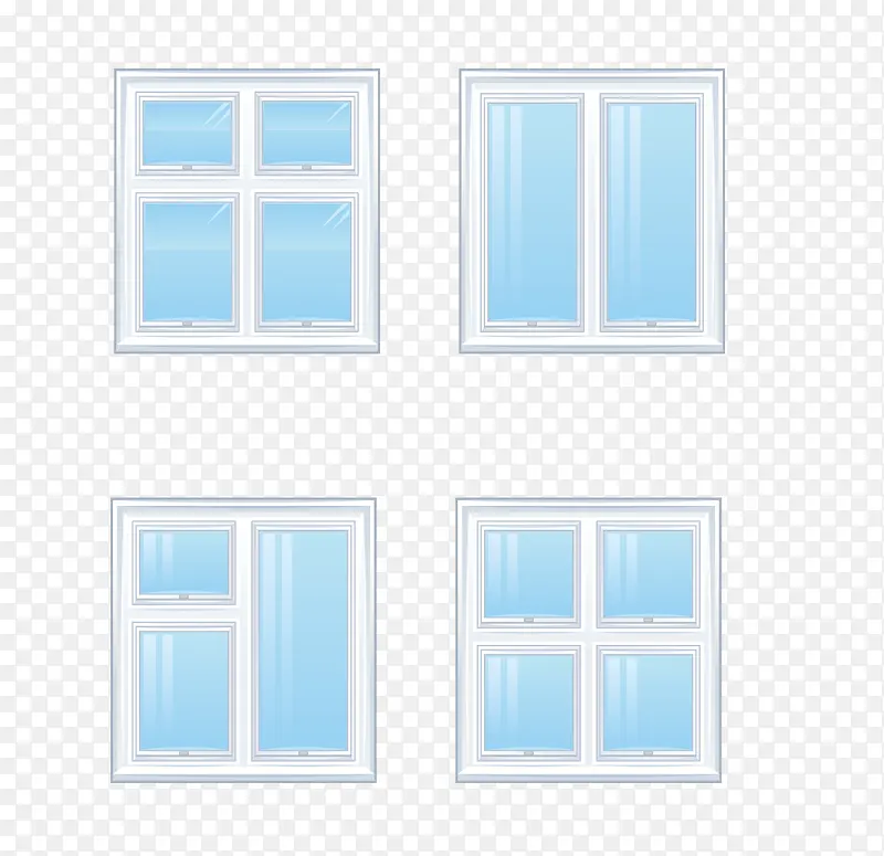 窗户蓝色方形矢量