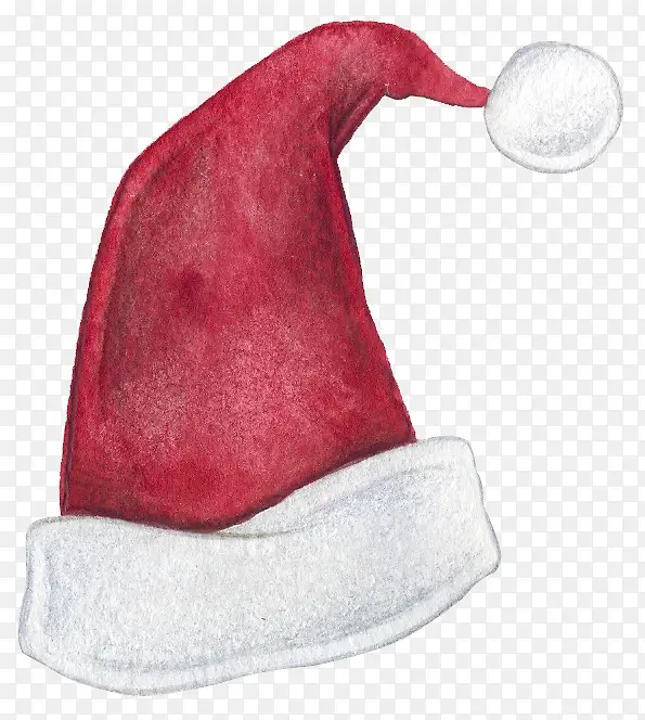 水墨红色圣诞帽简图