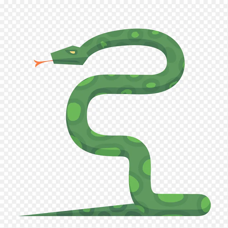 卡通绿色的眼镜蛇设计