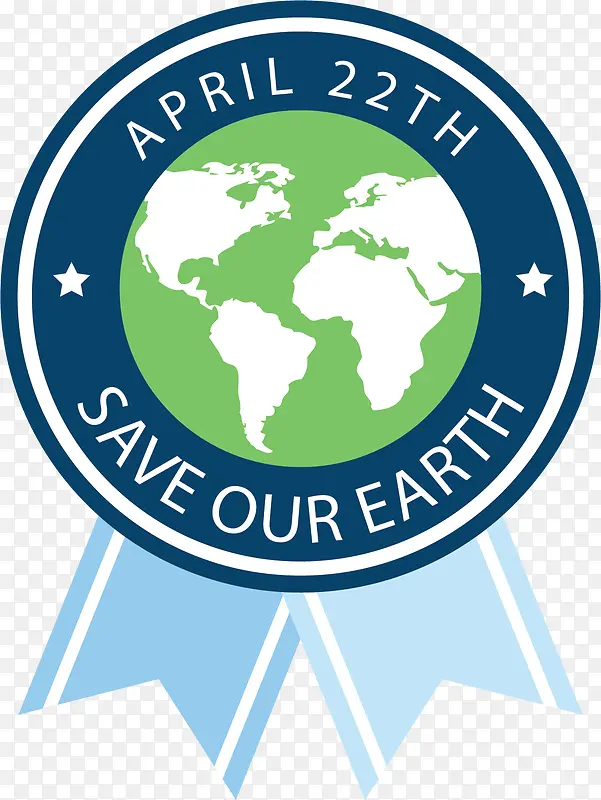 绿色地球地球日徽章