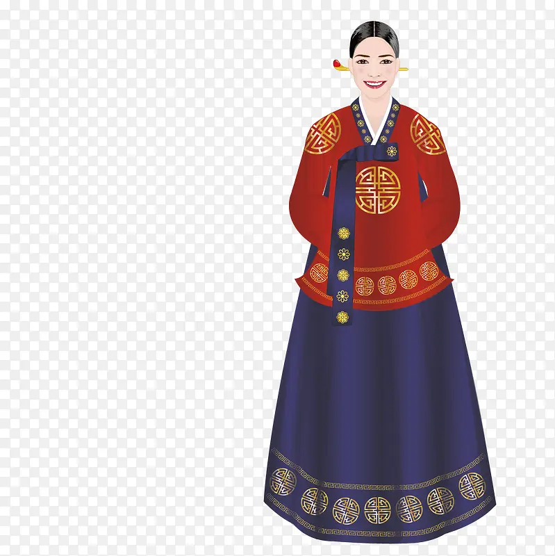 穿韩国传统服饰的美女