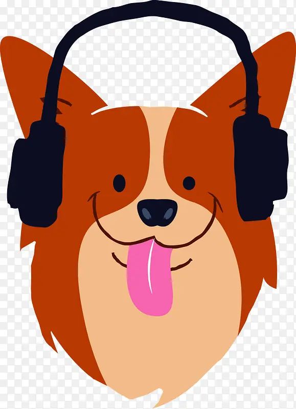 戴耳机的狗狗