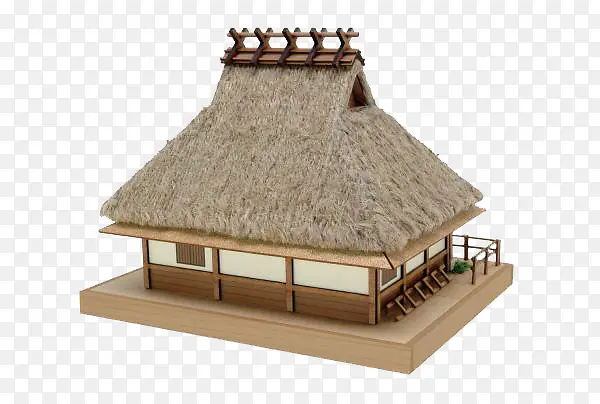 传统日式草屋模型