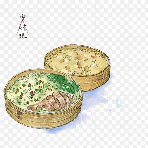 水彩食物