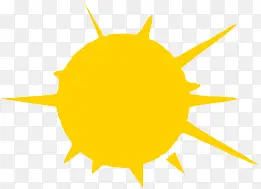 黄色放射太阳形状卡通效果图标