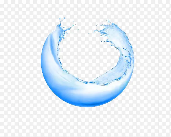 现代蓝色半圆弧水滴泼洒效果