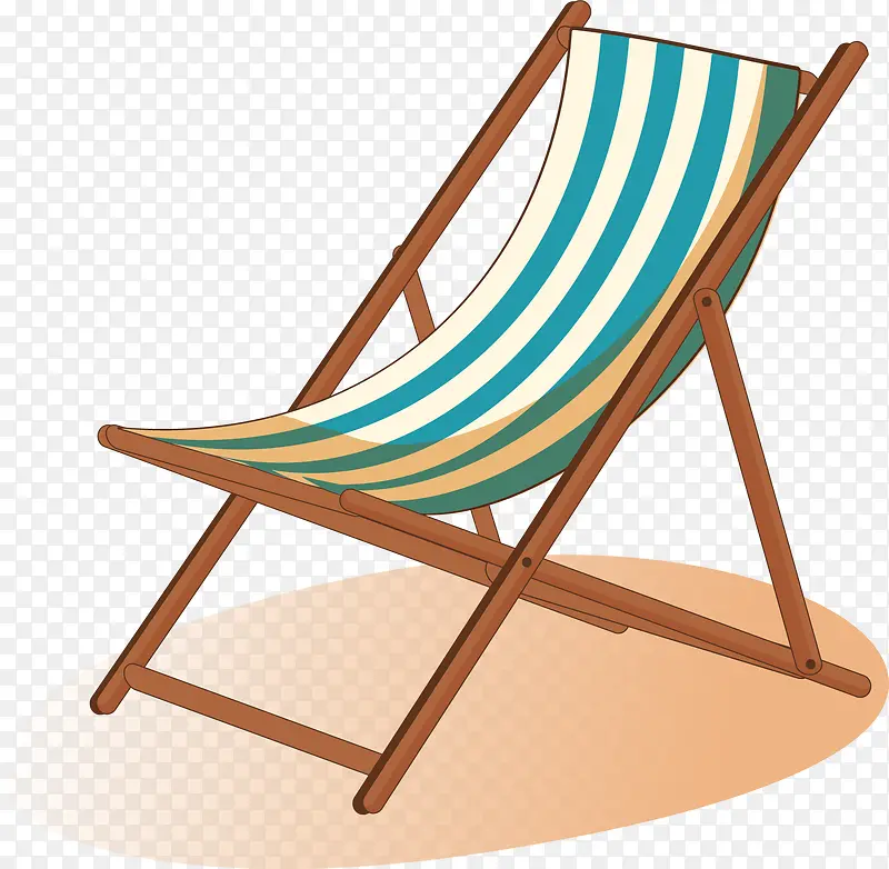 绿白色条纹沙滩躺椅